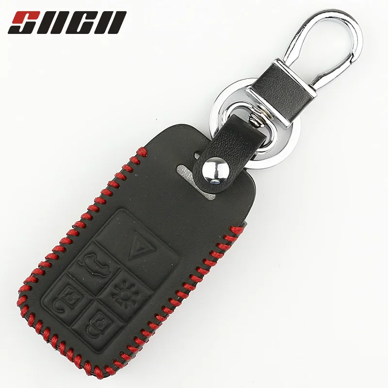 SNCN Genuine Leather Car Key Case Covers Keychains For Volvo S40 S80
