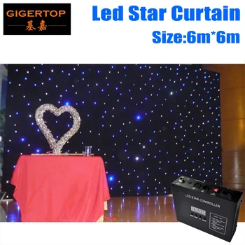 Prijzen 6 M * 6 M LED Star Doek Super Deal Aanpassen Wedding Achtergrond LED Enkele Kleur Star Doek voor nachtclub LED Gordijn Scherm