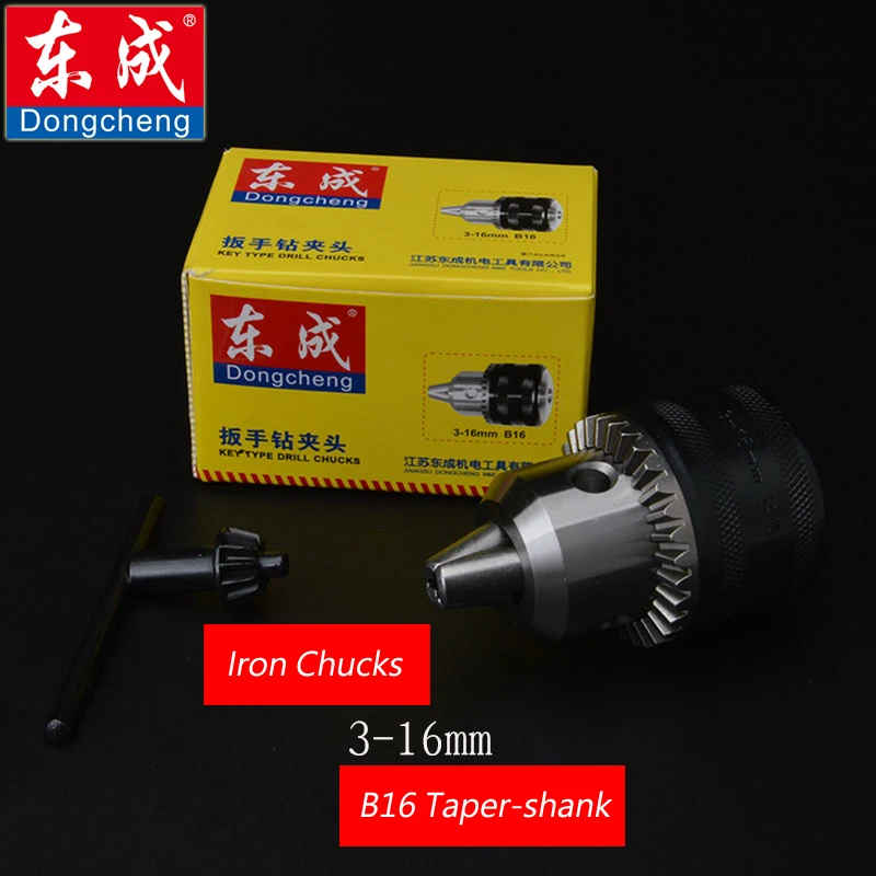 

Spanner Drill Chuck 16mm Iron Chuck For Electric Drill, Max. Capacity 3-16mm, Bore Diameter B16 Taper-shank