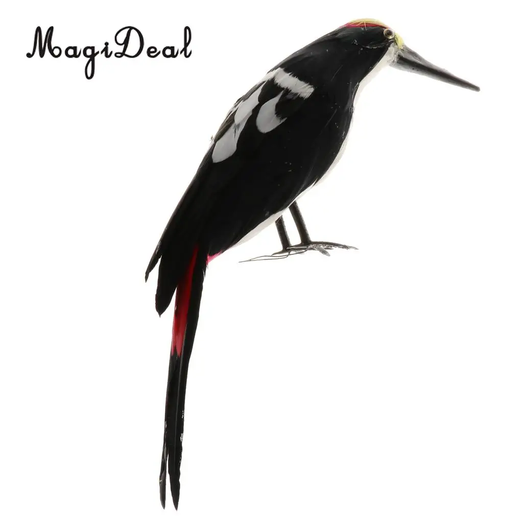 Realistic Artificial Animal Feather Garden Figure Woodpecker Bird Model Home Park Garden Tree Ornament Decor
