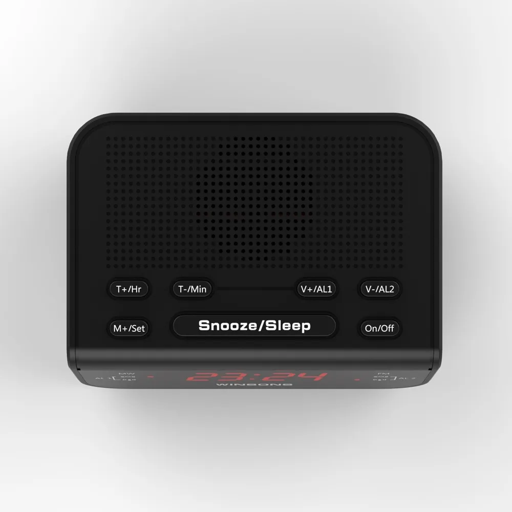Модный 2 в 1 компактный цифровой будильник fm-радио с двойным сигналом будильника функция повтора сна красный светодиодный дисплей времени часы