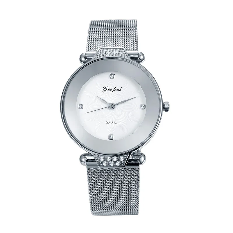 

2019 New Arrival Rushed Brand Fashionable Temperament Lady Stainless Steel Watch Mesh Belt Waterproof Student Quartz One By