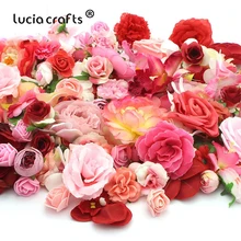 Lucia crafts 50 г/лот, приблизительно 35 шт случайный смешанный размер искусственный цветок голова Свадебная вечеринка DIY материалы для украшения A1001