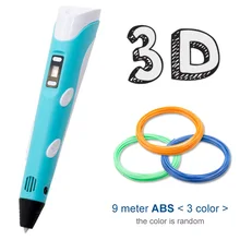 3D ручка печать для детей рисунок с пластиковой PLA нитью Mais Vendidos 3D Ручка печать подарок на день рождения Lapiz 3D Рождественский подарок