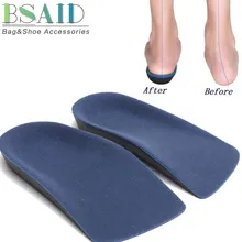 BSAID, мужские стельки для поддержки стопы, высота+ дышащие, 3/4 ортопедические вставки на пятке, стельки для мужской обуви, правильные O/X/плоские стопы