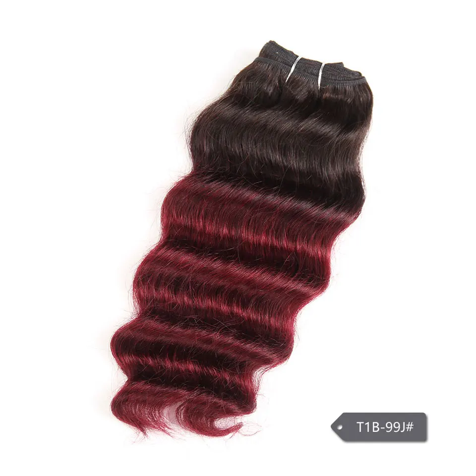 Human hair extensions human hair bundles 1 Piece Brazilian deep wave human hair weave bundles P6-27 T1B-99J Ombre Remy extension