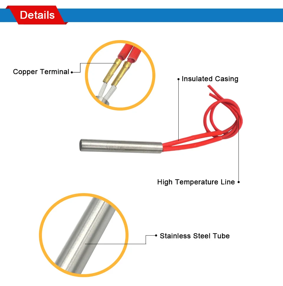 LJXH AC110V/220 V/380 V электрический нагревательный элемент картридж нагреватель 12x150 мм/0,472x5,9" размер трубы