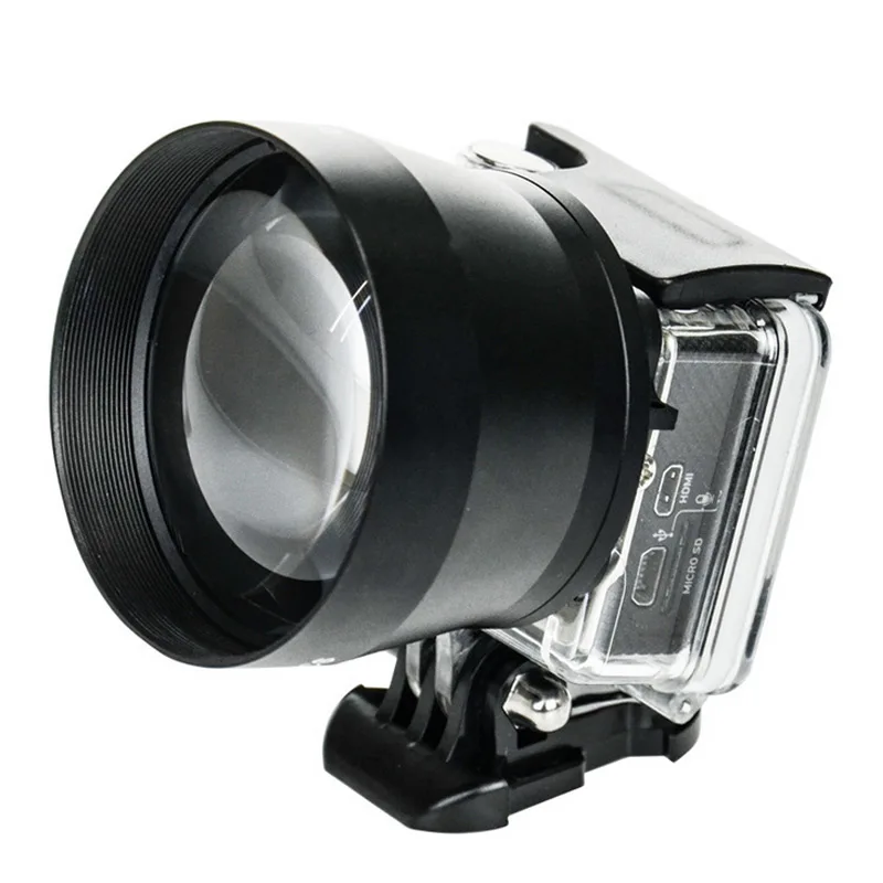 Высокое качество зум объектив HD супер телеобъектив Универсальный 52 мм профессиональная цифровая камера для Gopro 3+ 4 для Xiaoyi