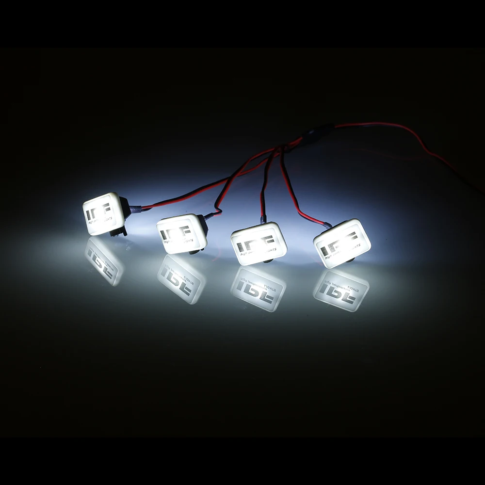 AX008A 2pcs RC Car Multi-Function Square LED Light Lamp w Lampshade for 110 RC Car SCX10 D90 TRX4 Crawler Car SUV RC Model (3)