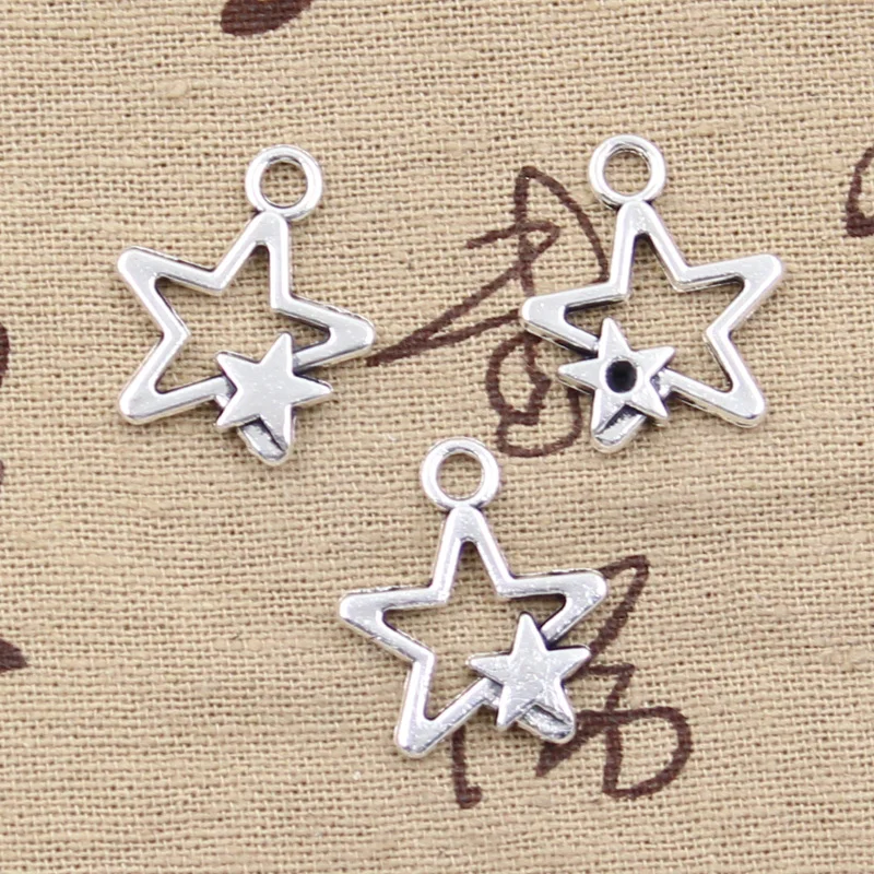

8pcs Charms star 22x19mm Antique Tibetan Silver Pendant Findings Accessories DIY Vintage Choker Necklace