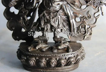 

xd 00996 9 Tibet Buddhism Temple Copper Bronze Six arm Vajra Mahakala Buddha Statue