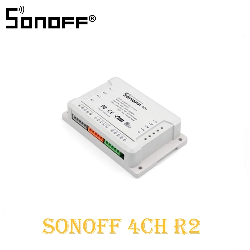 Sonoff 4CH Pro R2, умный Wifi переключатель 433 МГц RF Wifi светильник 4 банды 3 режима работы инчинг интерлок умный дом с Alexa - Цвет: SONOFF 4CH R2