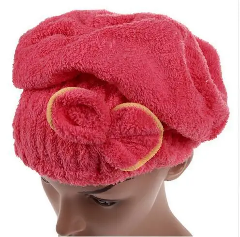 

1PCS Home Textile Microfiber Solid Hair Turban Quickly Dry Hair Hat Wrapped Towel Bath 5 Colors Available