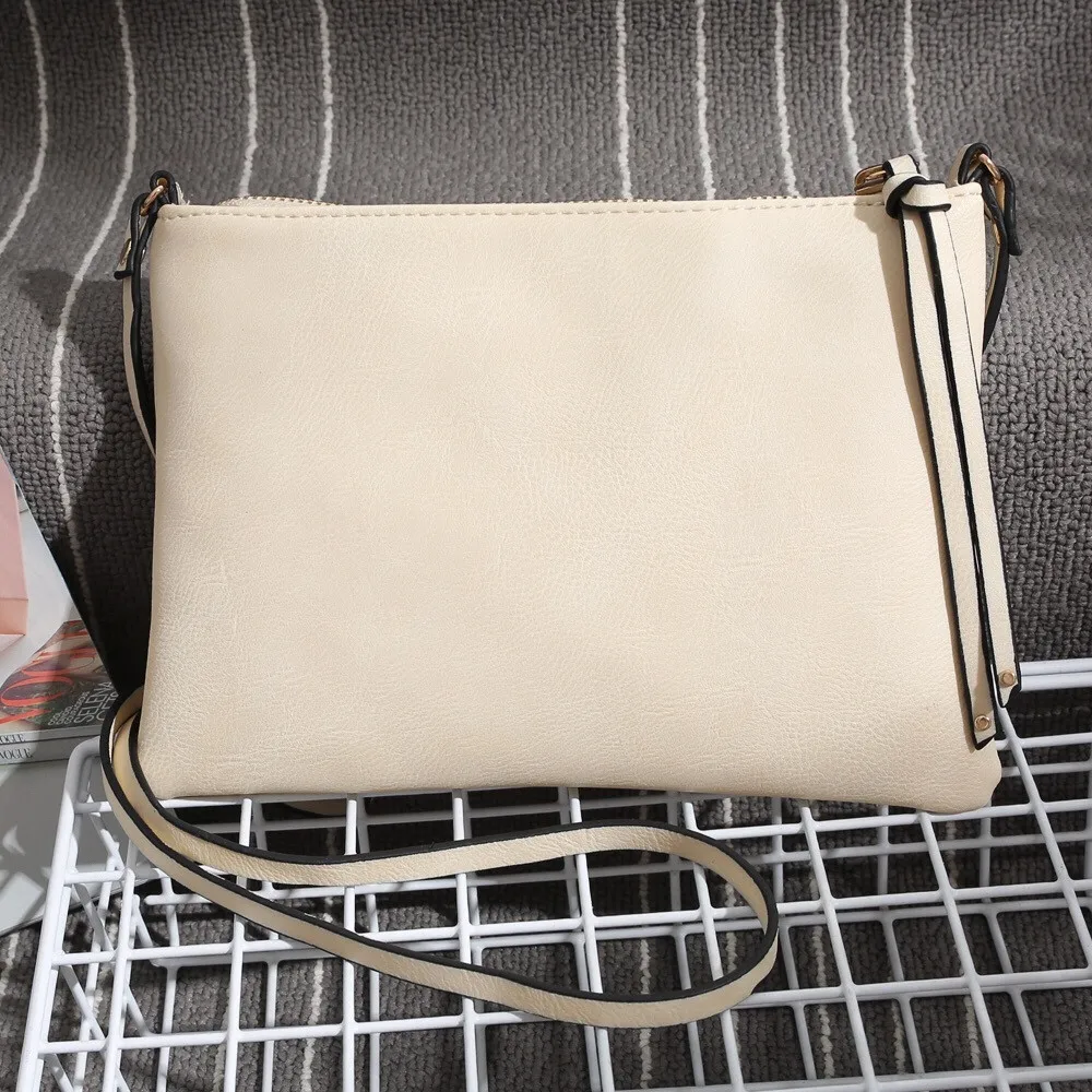 Женская кожаная сумка, сумка через плечо на молнии, сумка-мессенджер 3,8
