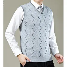 Вязаный жилет Для мужчин s пуловер вязаный свитер Для мужчин Бизнес серый шерстяной свитер жилеты без рукавов куртка большой Размеры 3XL