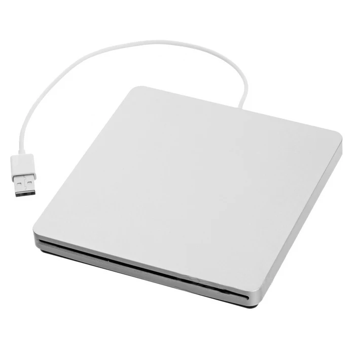 

Super Slim USB Superdrive Enclosure SATA External Slot Loading DVD Burner Case Caddy - Silver