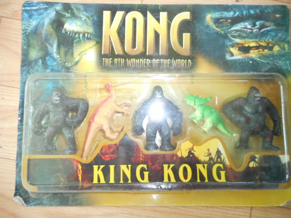 KINGKONG GORILLA and dinosaur fighting scene figure, model toy, movie