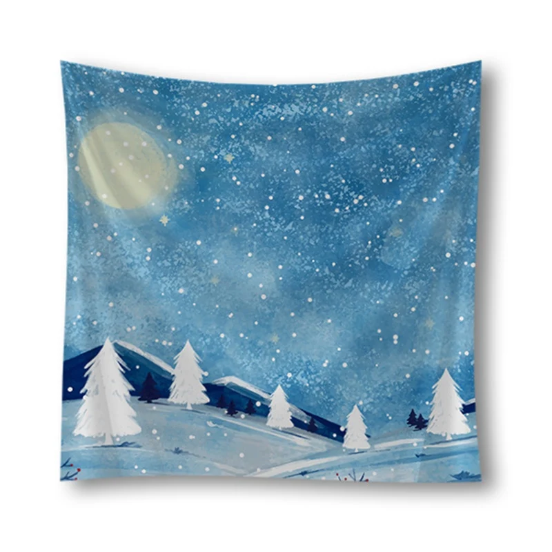 Настенный Гобелен Снежный горный лес гобелен настенный подвешиваемый Йога полотенце пляжное Пикник одеяло скатерть украшение комнаты гобелен - Цвет: 8
