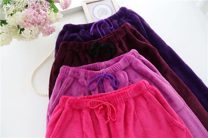 Fdfklak зимняя пара фланелевых толстых теплых пижамных брюк женские пижамные брюки женские пижамные штаны 10 видов стилей штаны для сна Q519