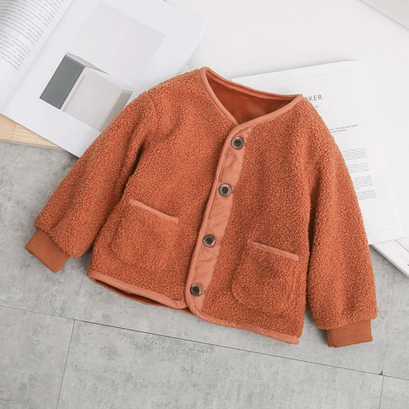 B&N Autumn Winter Baby Girls Lambs Jacket Boys Coat Jacket Kids Warm Velvet Coats Children Girls Outerwear & Coats Girls Clothes7