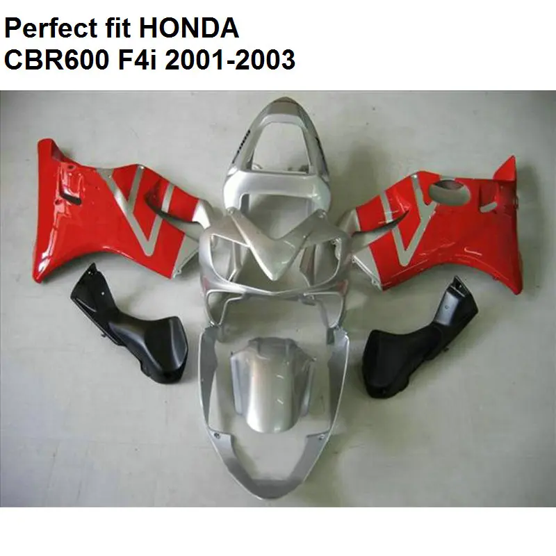 Литьевая форма обтекатель для Honda CBR 600 F4i 01 02 03 Красный Серебряный комплект