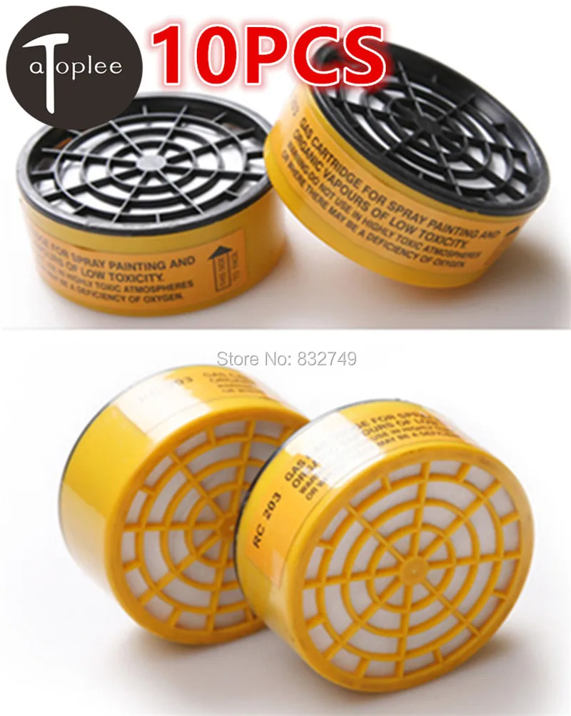 10PCS Used 80 Hours Gas Mask Spare Cartridge Filters Box Replaceable