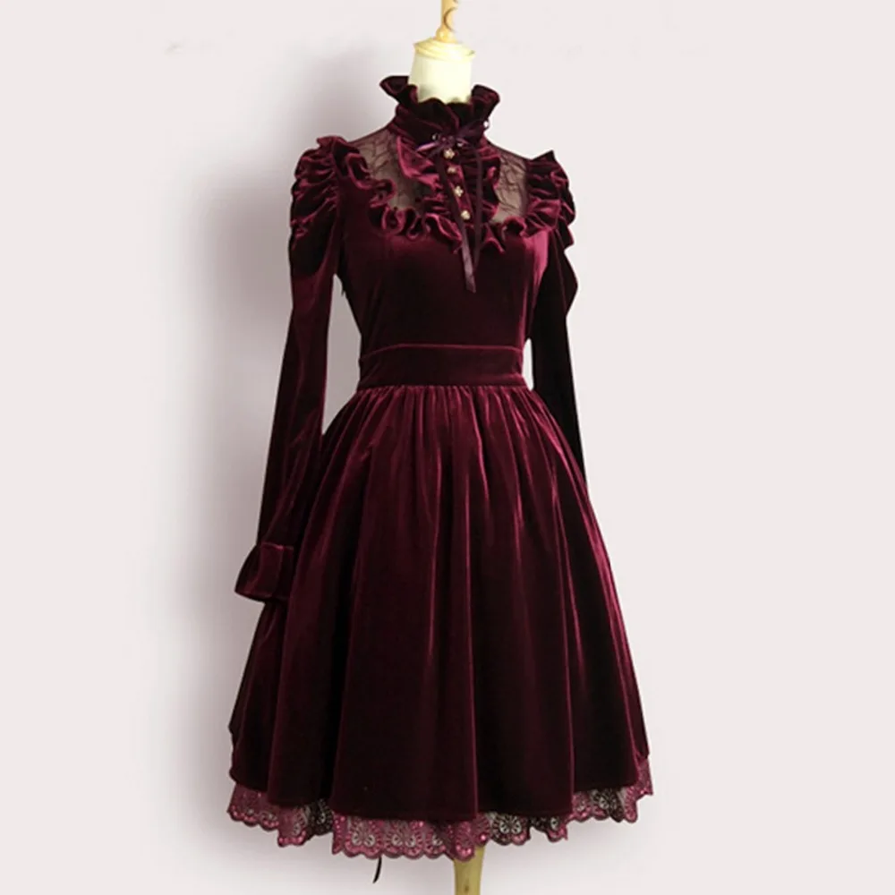 High Quality Spring Autumn Women Office Dress Female Vintage Royal Court Long Evening Party Dress Sexy