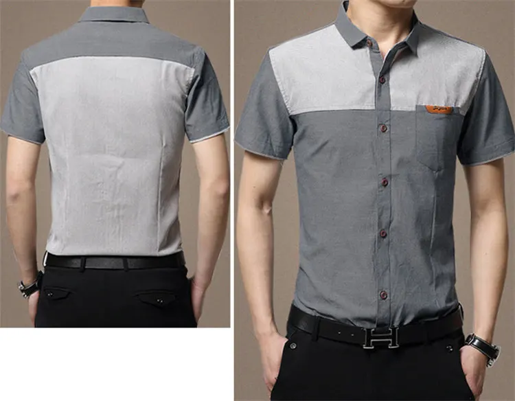 Новое поступление, хлопок, брендовая мужская летняя деловая рубашка с коротким рукавом, мужские рубашки, мужская одежда больших размеров 5XL YN10316