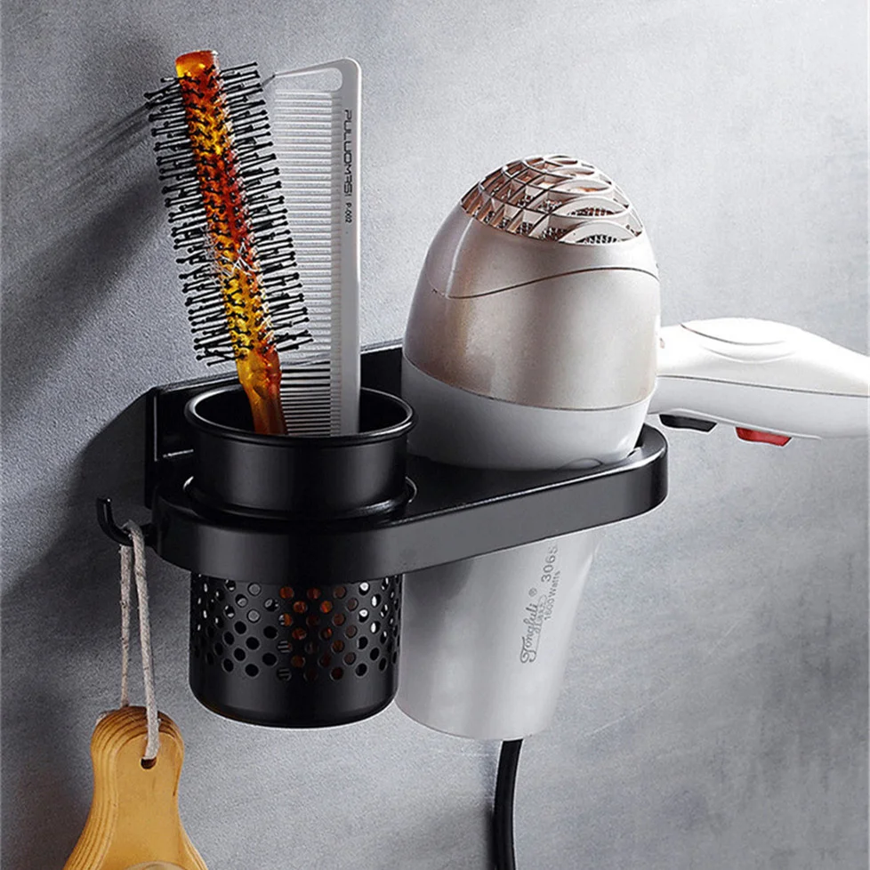 ASCIUGACAPELLI titolare Brush cup in alluminio parete bagno ASCIUGACAPELLI scaffale