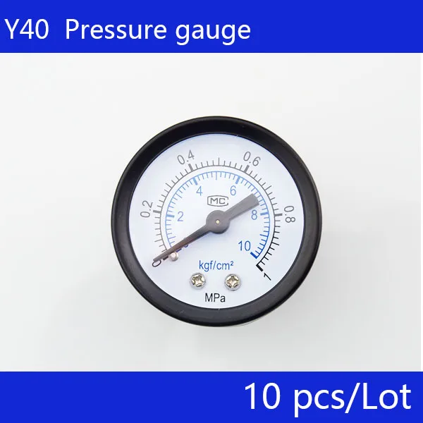 Free Shipping 10pcs small pressure gauge Y40 axial pressure gauge