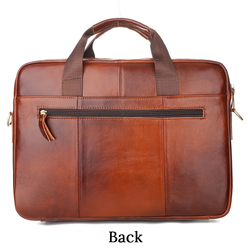 Cowhide Leather Business Bag Handbag Men Genuine Leather Bag Laptop Messenger Bags High Quality 14 inch Luxury Men's Briefcases
