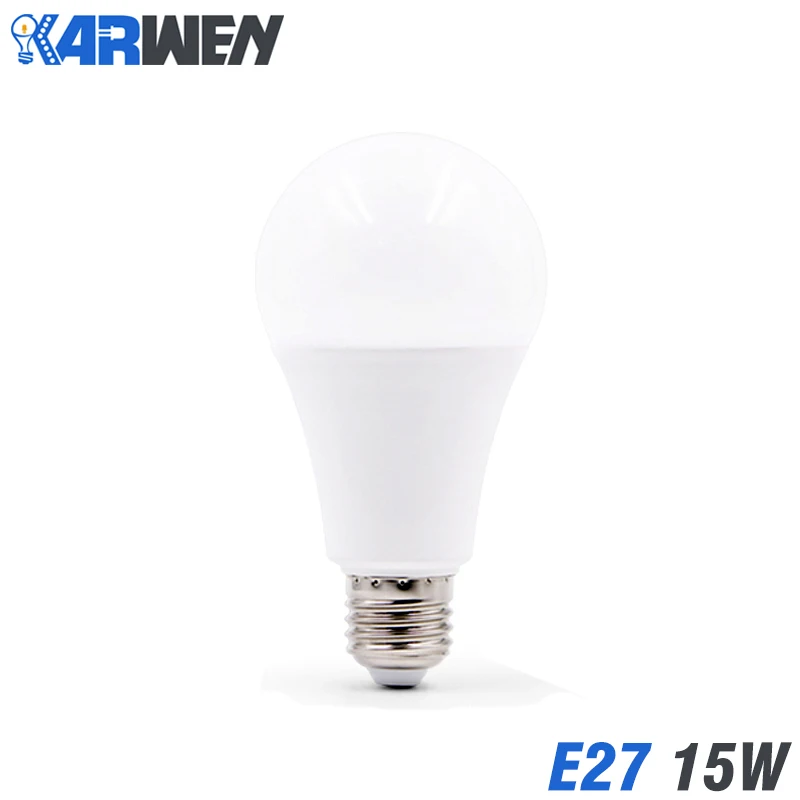 KARWEN 6 шт. светодиодный лампы E27 AC 220V 3 Вт, 5 Вт, 7 Вт, 9 Вт, 12 Вт, 15 Вт, 18 Вт, холодный и теплый белый лампада светодиодный светильник Точечный светильник для игры в Настольный светодиодный светильник - Испускаемый цвет: 15W