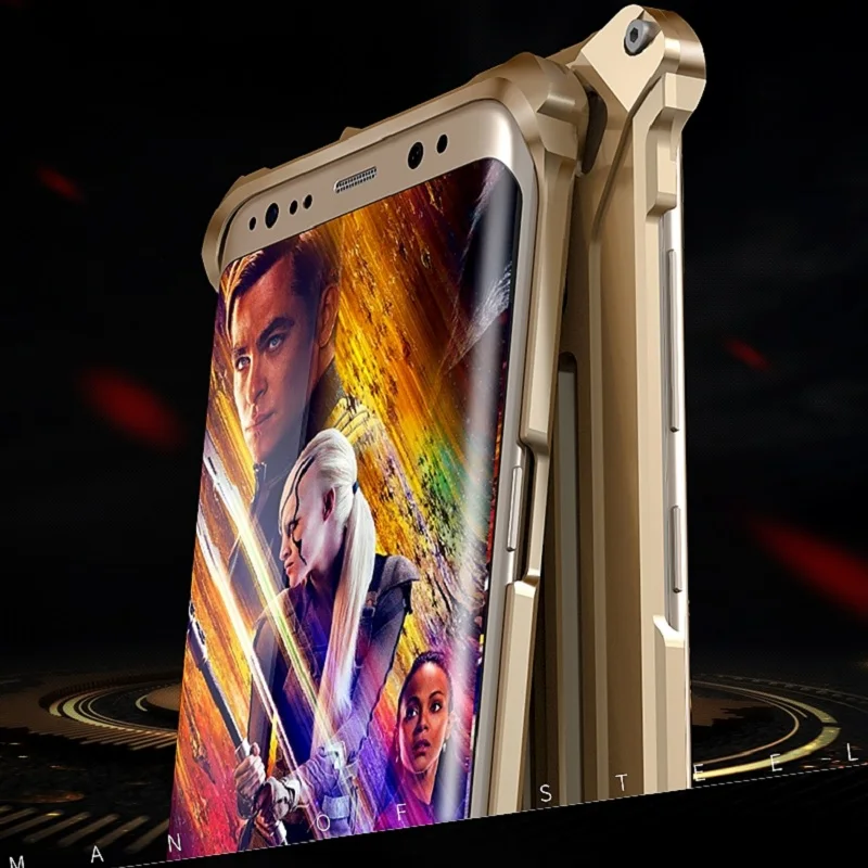 5 цветов модные Роскошные тяжелых металлов Алюминий сплав ударопрочный мобильный телефон сумка для samsung S8 S8Plus 5,8"