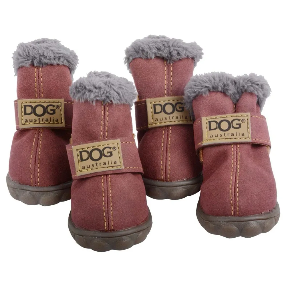 Собака обувь зима супер теплый 4 шт./компл. сапоги и ботинки для девочек хлопок противоскользящие туфли маленьких домашних животных продукта Чихуахуа водо