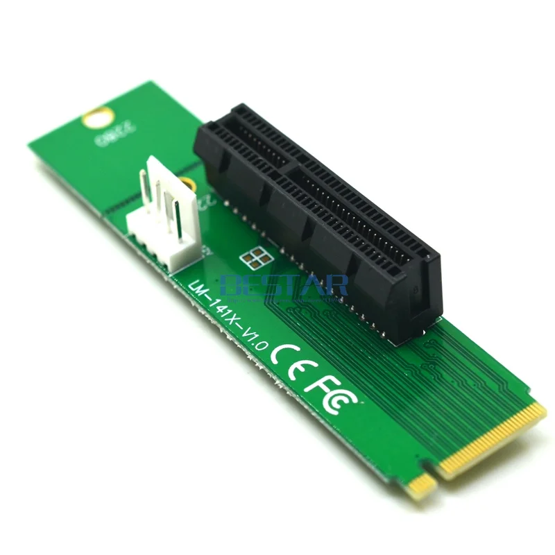 PCI E Male To Female High Speed PCI e 1X 4x Card to NGFF M.2 M Key keyM ...