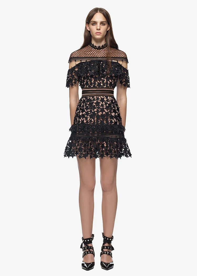 Best Price 2019 New Vestido Robe Self Portrait dress fashion Designer runway crochet Hook flower Lace Hollow out Casual party Mini dresses Best Price 2019 New Vestido Robe Self Portrait dress fashion Designer runway crochet Hook flower Lace Hollow out Casual party Mini dresses