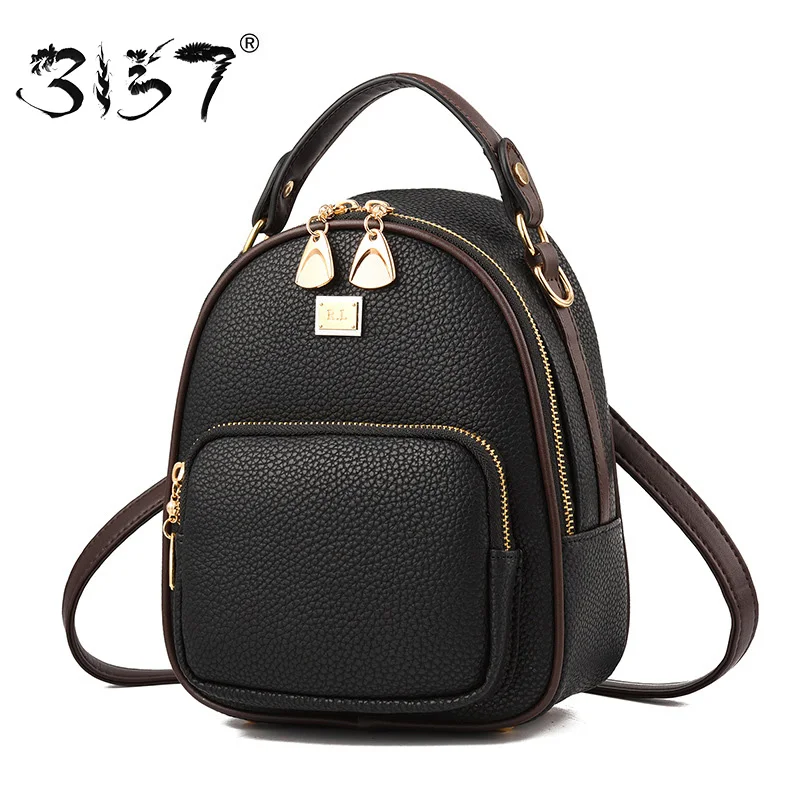 

3157 New Design Women Leather Backpack High Quality Simple School Bags for Teenage Girls Solid Women Casual Daypacks Female Bag