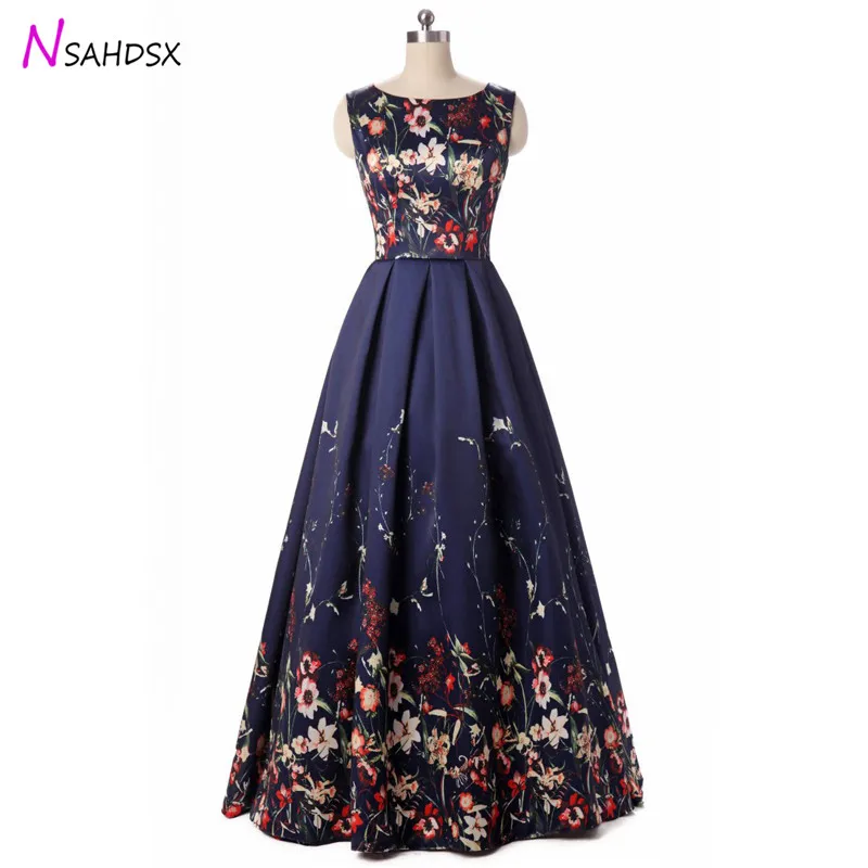 

Plus Size Evening Banquet Dress Women 2018 Summer Printing Party Sleeveless Long Dress Fashion Toast Clothing Vestido de Fest