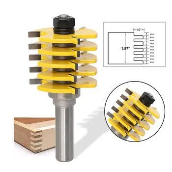 

1/2" Shank Joint Router Bit Adjustable Full Split Finger Splice Blade Woodworking Milling Cutter