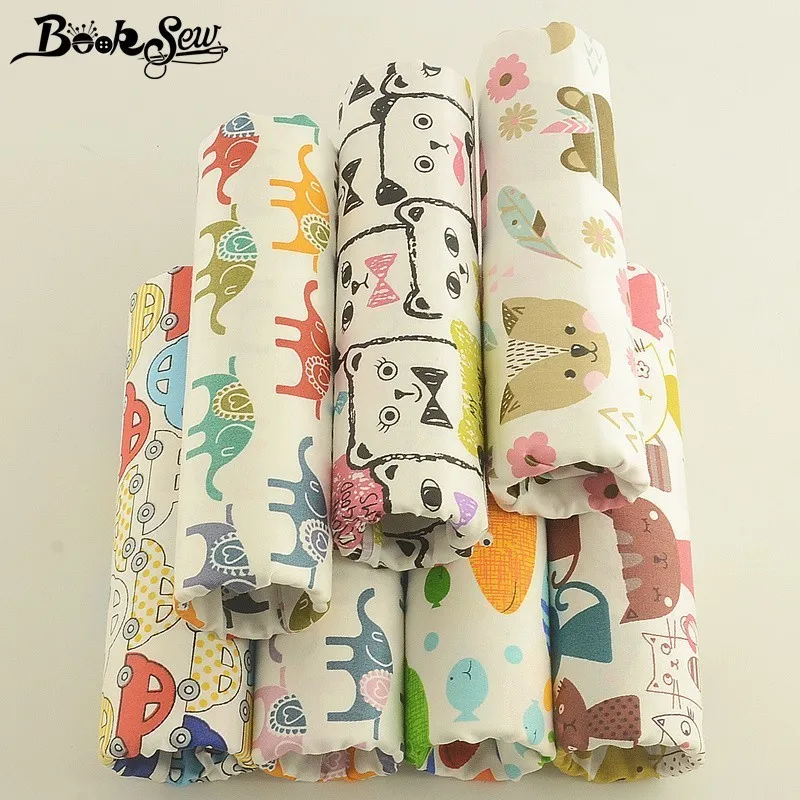 Booksew Tissu животный узор хлопок ткань метров 7 шт. 40 см x 50 см красочные тканевые покрывала DIY кукла лоскутное платье дома тела