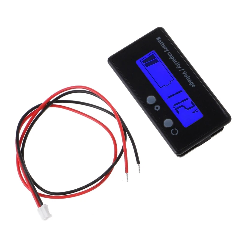 

8-70V Blue LCD Acid Lead Lithium Battery Capacity Indicator Voltmeter Gauge 2in1