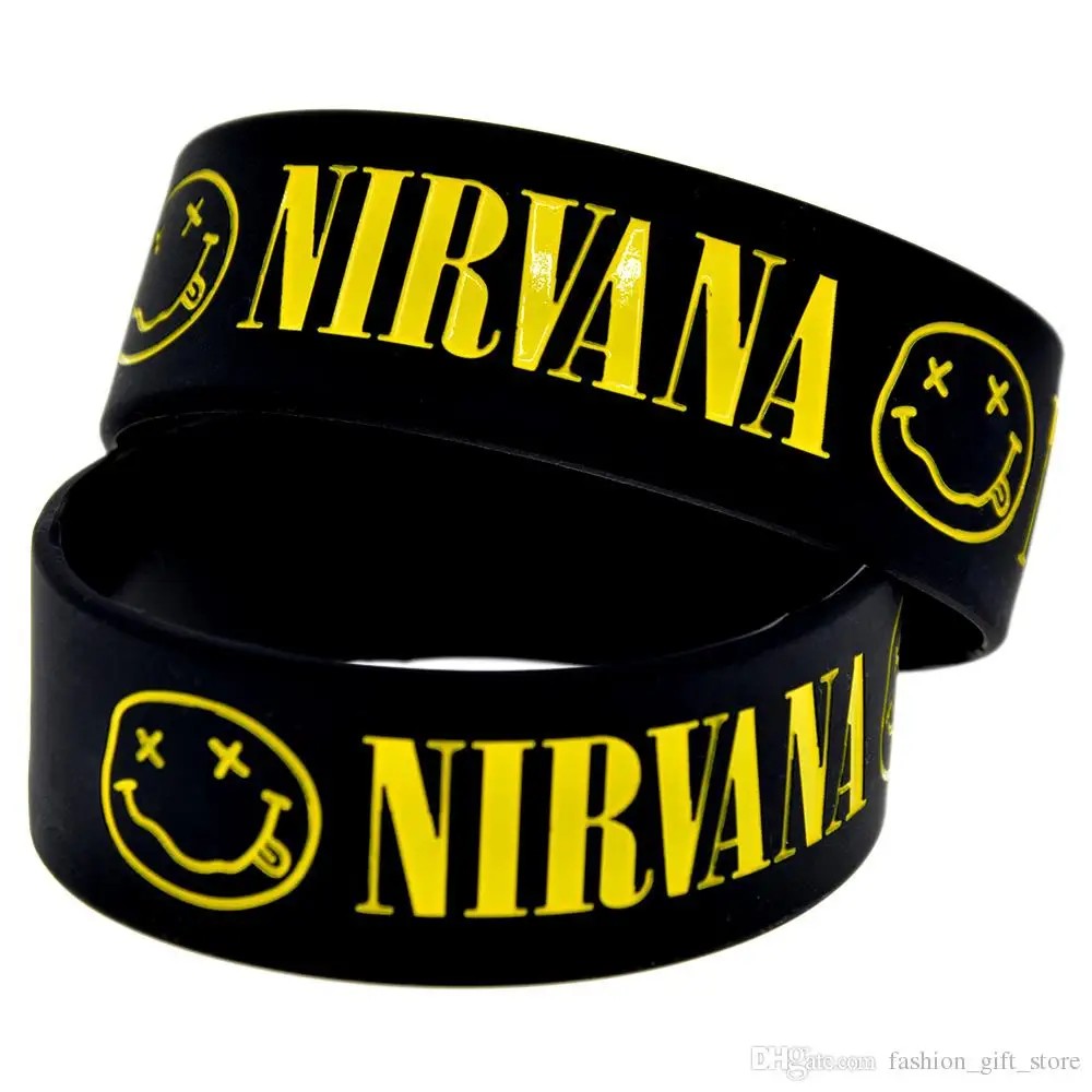 1 шт Черный Тисненый Nirvana силиконовый браслет для музыкального концерта