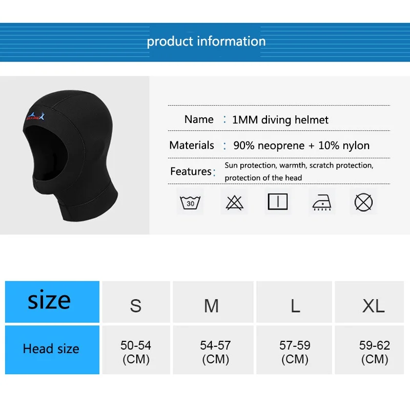 Новая Кепка для дайвинга 1 мм защита из неопрена для волос плаванье мин шляпа с плечом оборудование для подводного плавания шляпа капюшон шейный чехол для плаванья теплый гидрокостюм