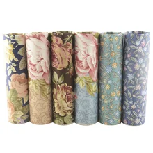 Teramila impresso medidor de tecido floral 100% sarja de algodão diy costura material retalhos telas 6 pces/40 cm x 50cm tissus scrapbooking
