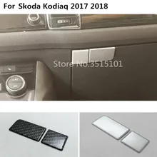 Auto del corpo ABS del Bicromato di potassio/fibra di carbonio co-pilota Vano Portaoggetti anteriore trim pannello della lampada telaio cappuccio 2 pz per Skoda kodiaq 2017 2018 2019