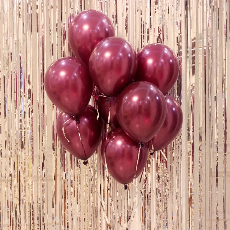 

50/100pcs 10inch pearl wine red latex balloon wedding birthday party decoration balloon photo background wall decoration