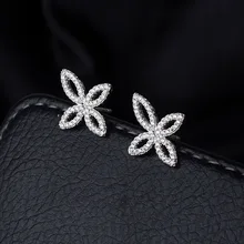 S925 Серебряные серьги, серьги-гвоздики, подарок на день Святого Валентина Модные ювелирные изделия серьги-гвоздики