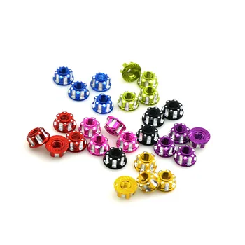 

Colorful 4pcs M4 Carving Nyloc Hex Lock Nuts Hexagonal for RC HSP Sakura D3 D4 Car