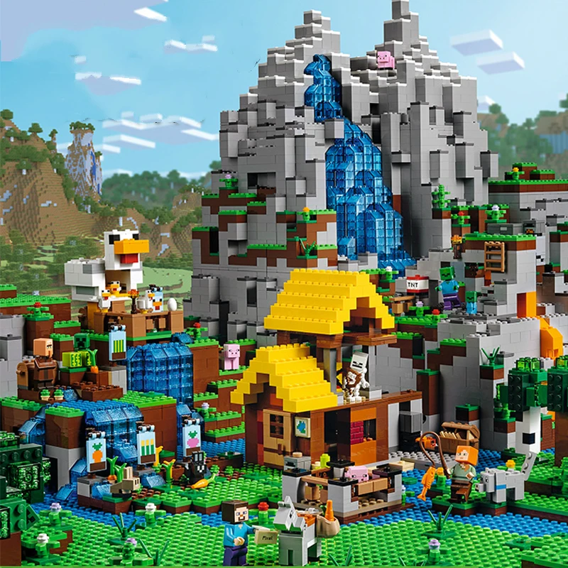 

My World Series Building Blocks LegoINGLYS Minecrafted Tree House Cave Alex Action Figures Brick Educational Children Toys