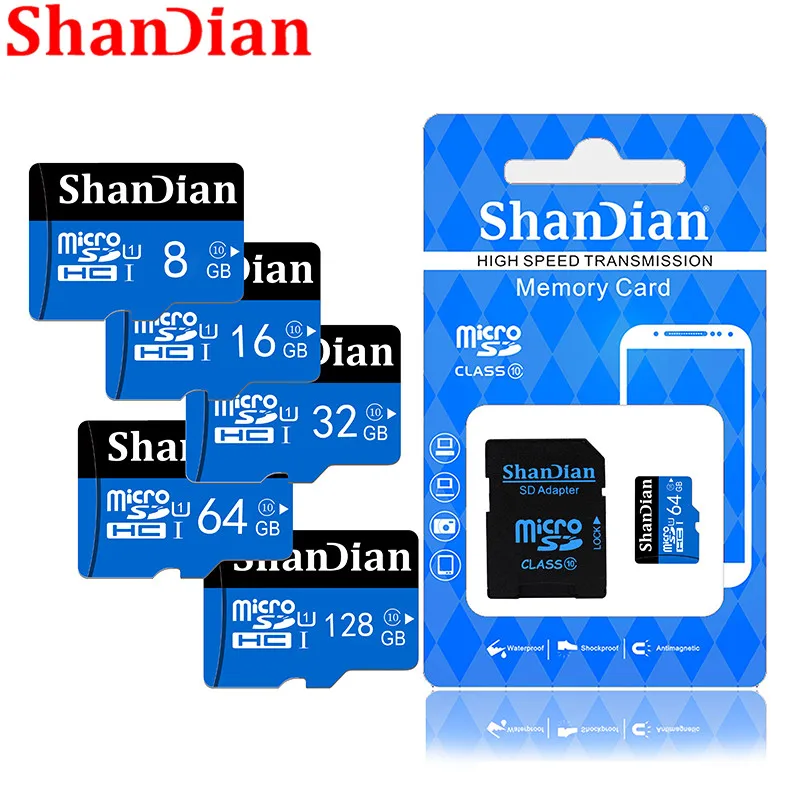 SHANDIAN карта памяти продукт micro sd 128 Гб 64 Гб Золотой карты памяти microsd TF карты 32 ГБ 16 ГБ 8 ГБ